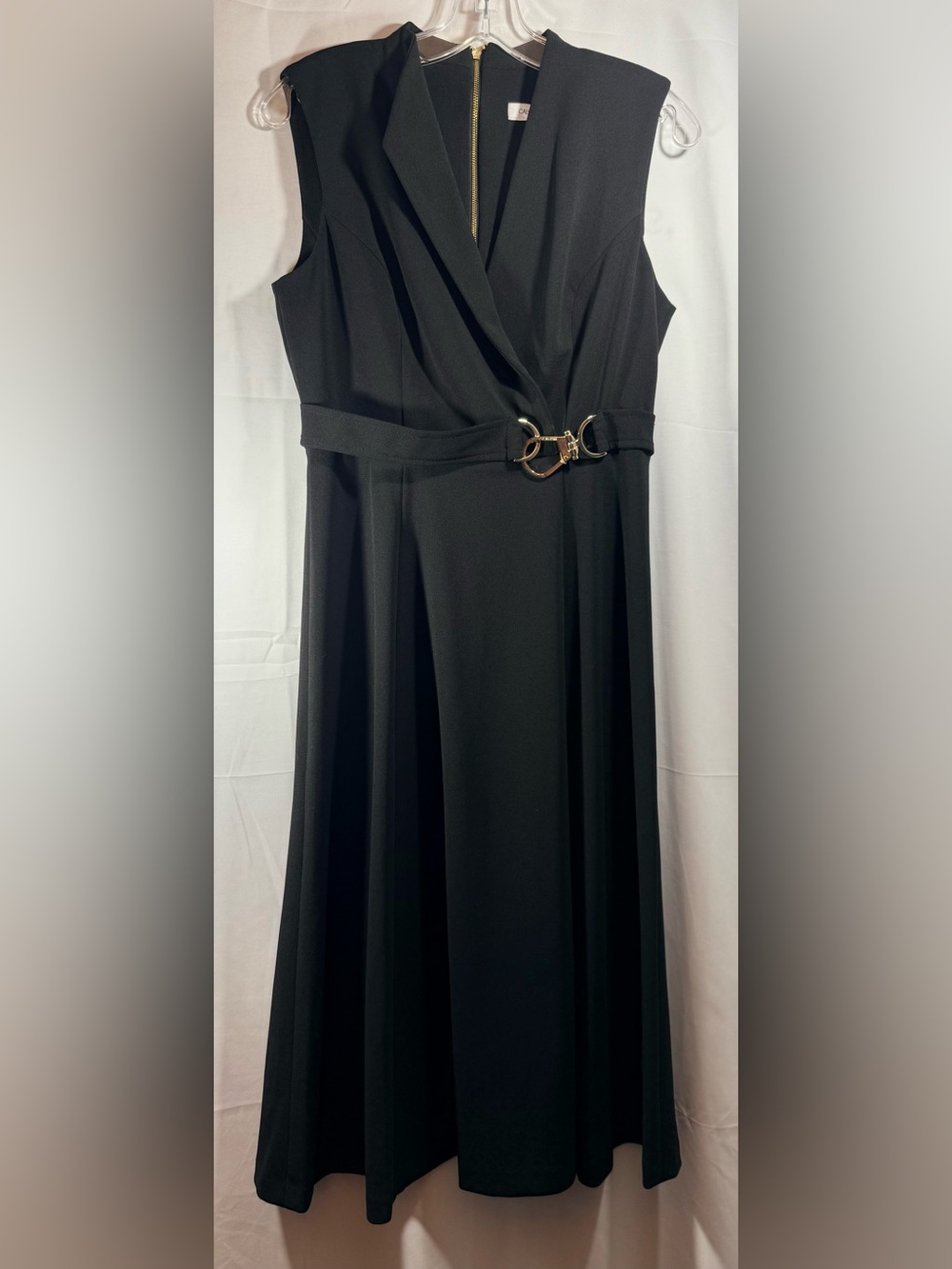 Calvin Klein Black V-Neck Sleeveless Maxi Dress Size 6